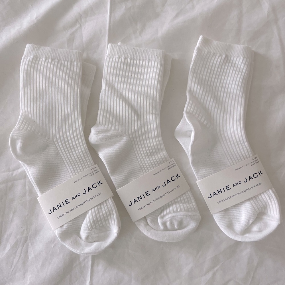 Janie and Jack Ribbed Socks - 3 pair